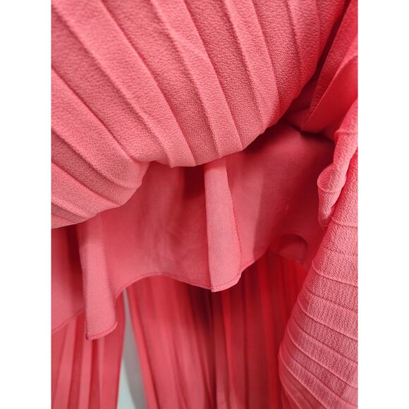 Ted Baker Loueli Cross Front Pleated Midi Dress Coral Size 3 US 10-12 - Picture 11 of 16